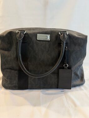 Michael Kors Black Logo-Print Duffel Bag